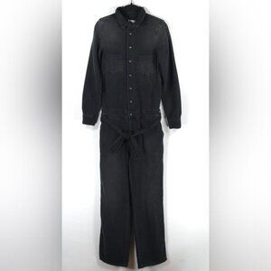 NWT VICOLO ITALY🇮🇹MADE Cotton Denim COUTURE Jumpsuit Belt Half Snap Size SMALL